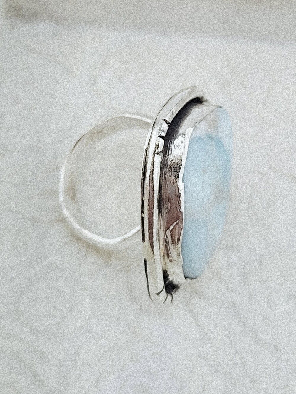 LARIMAR RING HANDMADE IN STERLING SILVER UNISEX SIZE 9 - Picture 4 of 16